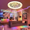 LED Ceiling Fan Light Modern Thin RGB Remote Control Dimming Mobile App Control Indoor Bedroom Living Room Dining Room 110-220V 2