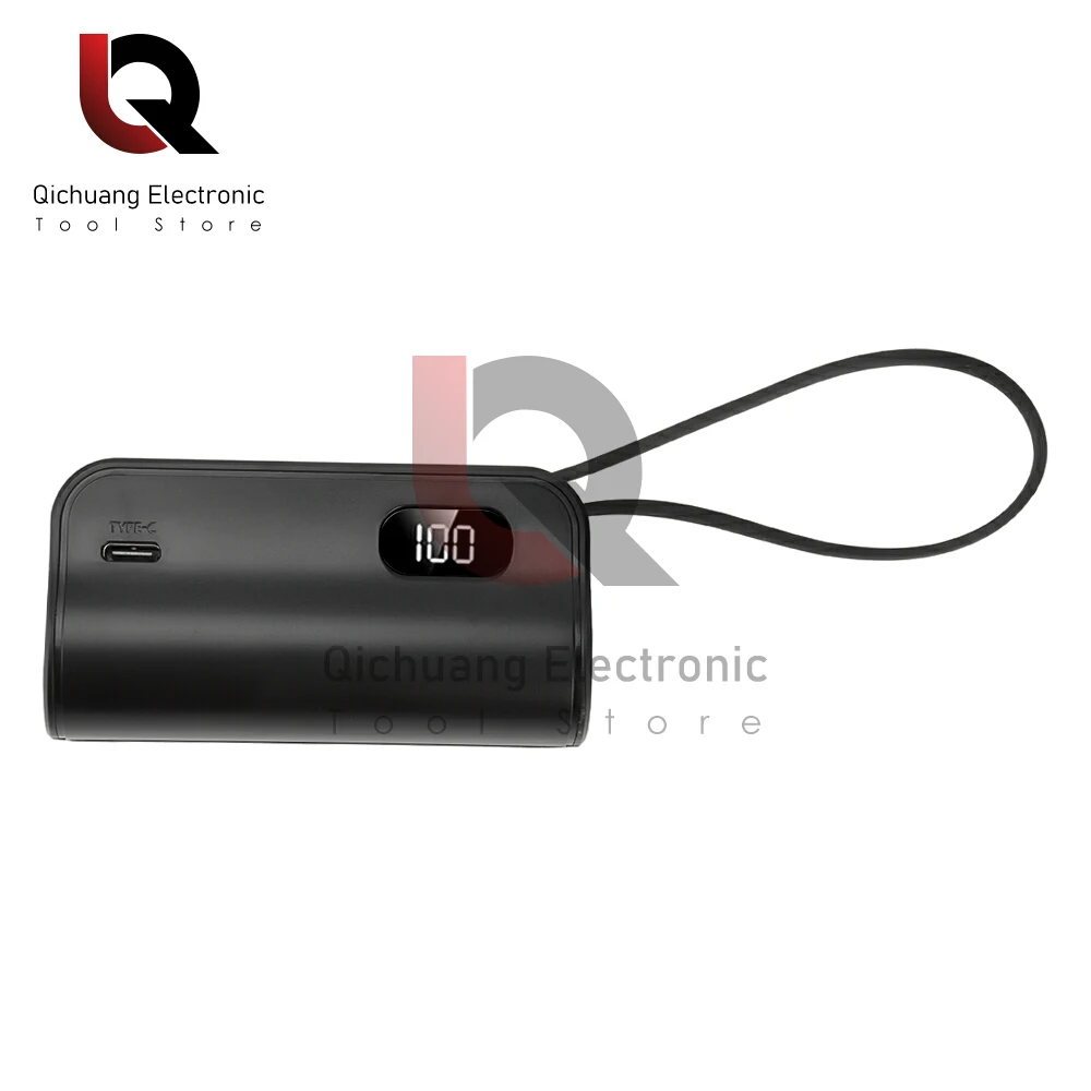 5V2A Mini Güç Bankası Büyük Kapasiteli LED Dijital Ekran Taşınabilir DIY Kılıf Apple/Tip-C Cep Hızlı Şarj Harici Pil