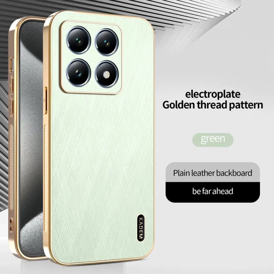 Luxury Gold Silk Skin Case - Full Protection Leather Shockproof Cover