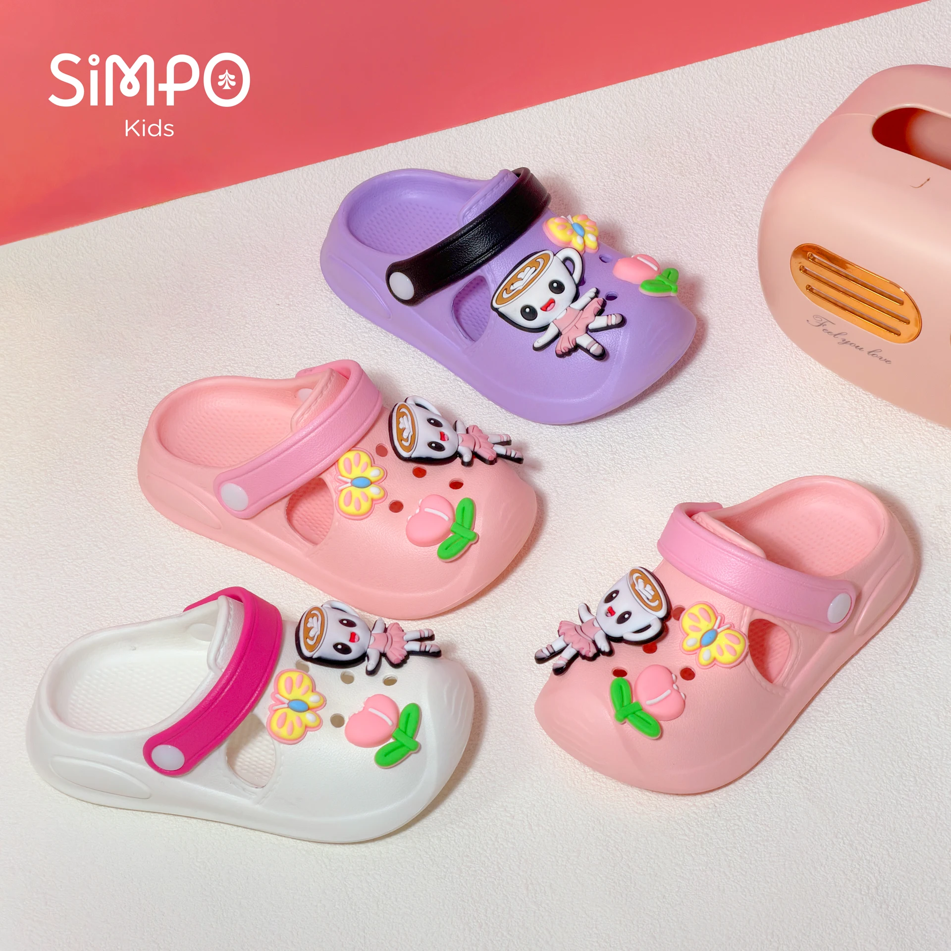 Girls' Slippers with Cute Charms Summer Garden Shoes Beach Sandals Non-slip Breathable Clogs for Girls Indoor & Outdoor Footwear - 4