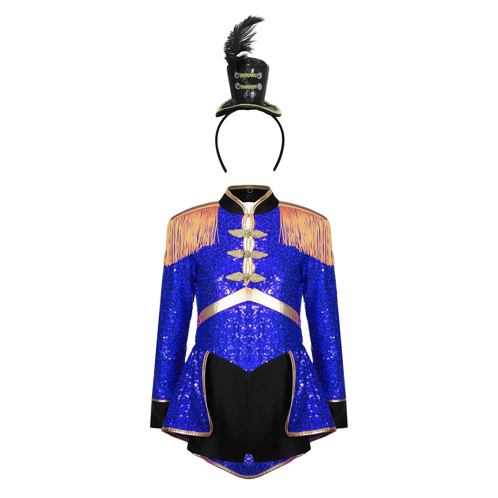 Costume da direttore di circo per ragazze, tutù, body, vestito, banda da marcia, tromba, squadra, Halloween, Natale, cosplay, vestiti per feste a tema - immagine 3