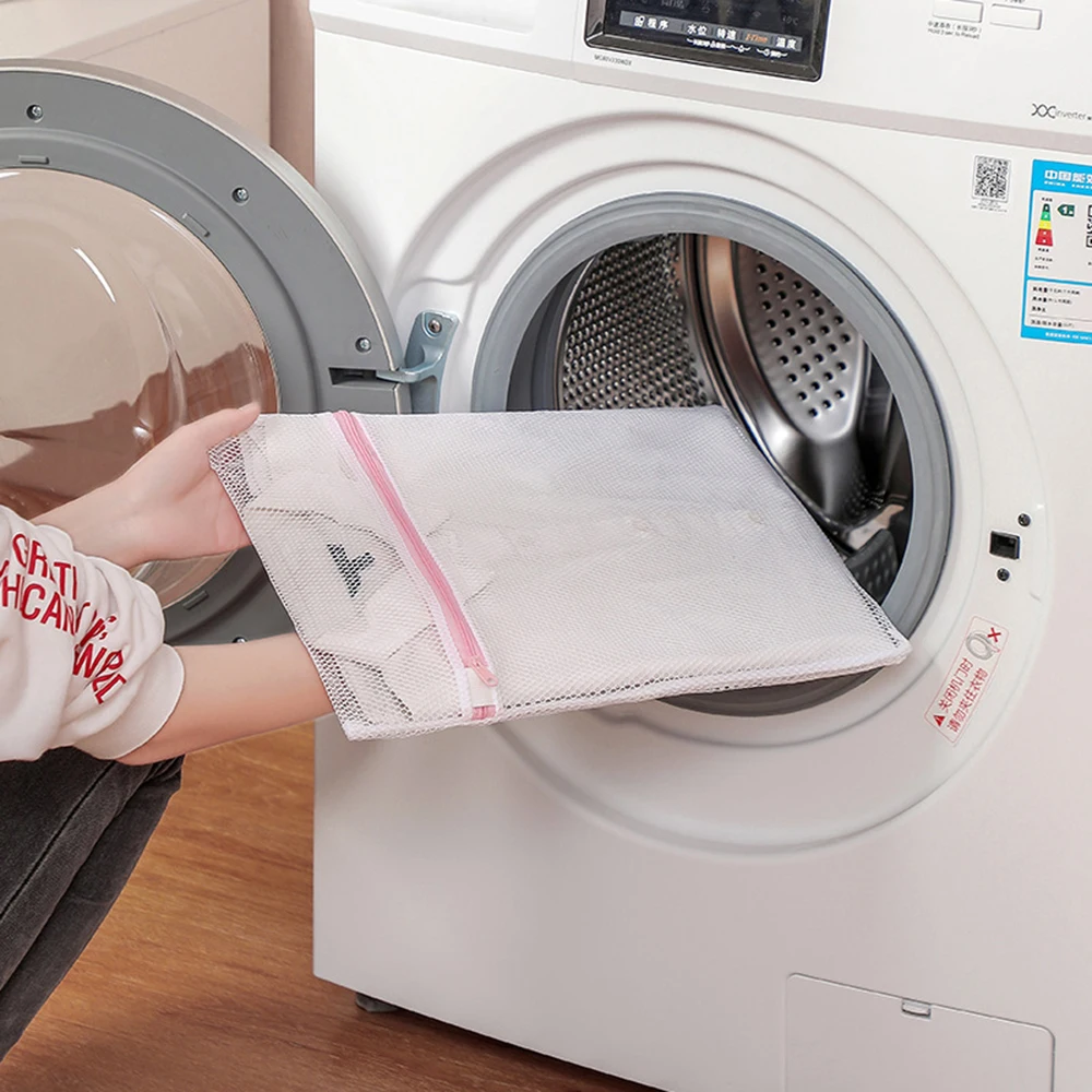 Laundry Bag 7Pcs Pink Zipper Fine Mesh Clothes Protection Washing Machine Dirty Clothes Storage Set