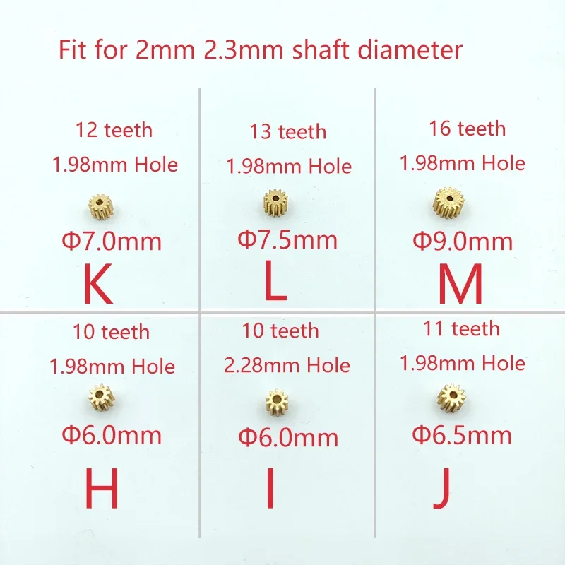 Motor Gear Transmission Gear 0.5M Modulus 7T 8T 9T 10T 11T 12T 13T 16T Teeth Metal Copper Brass Gear Motor Spindle Fit 1mm 1.5mm 2mm 2.3mm Shaft Diameter Motor Gear,Transmission Gear