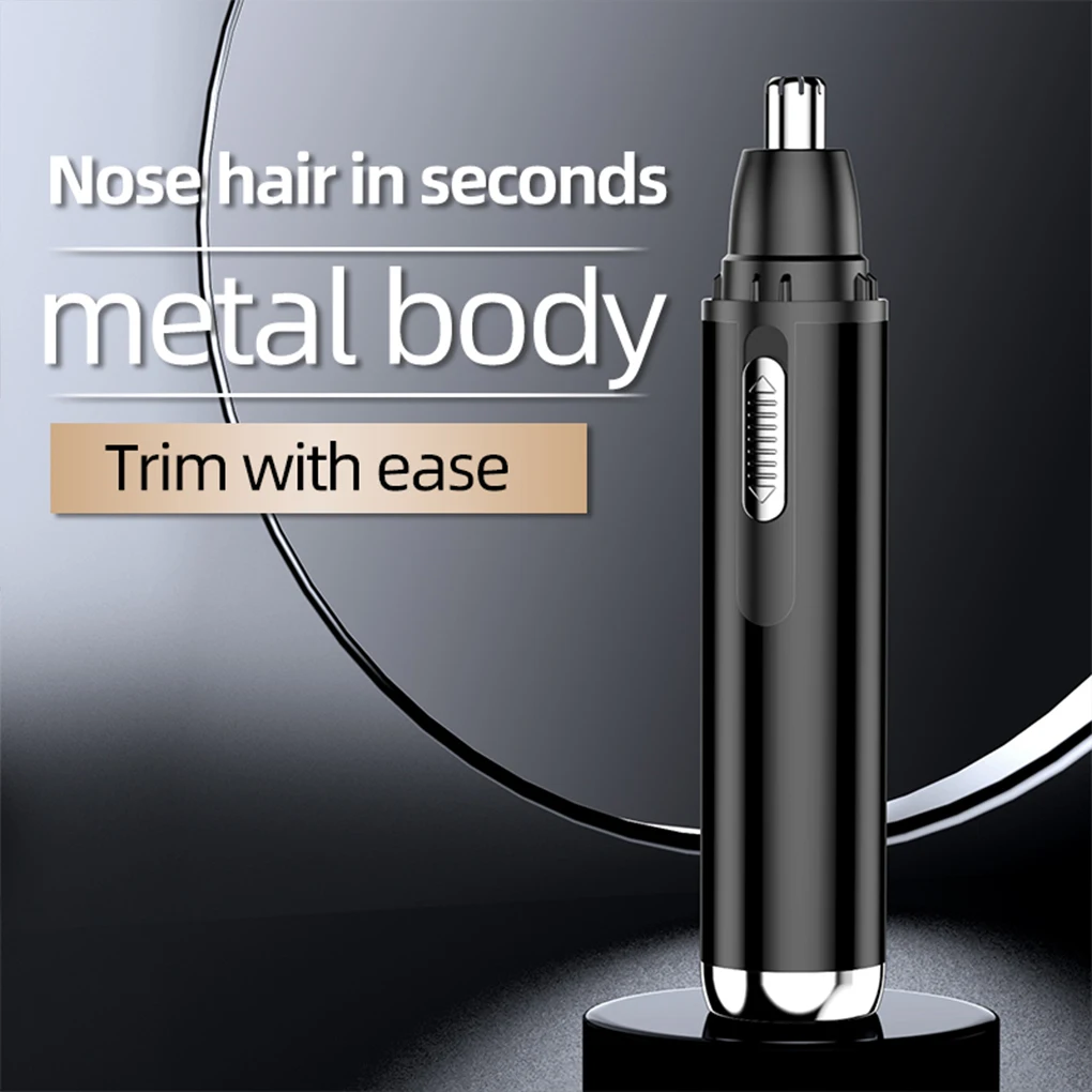 Electric Nose Ear Hair Trimmer Battery Operated Rechargeable Portable Hand Held Clippers Remover with Cleaning Brush 5