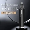 Electric Nose Ear Hair Trimmer Battery Operated Rechargeable Portable Hand Held Clippers Remover with Cleaning Brush 5