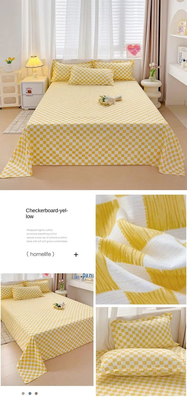 Bettwäsche, flacher Druck, hautfreundlich, gewaschener Matratzenbezug, bequeme Tagesdecke, Twin Queen, volle Größe, langlebig, nordischer Stil – Detail 7