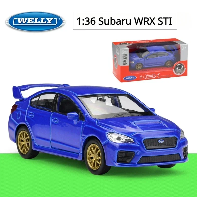 WELLY 1:36 스바루 lmpreza WRX STI 럭셔리카 로고 시뮬레이션 합금 자동차 모델 공예 장식 컬렉션 장난감 도구 선물