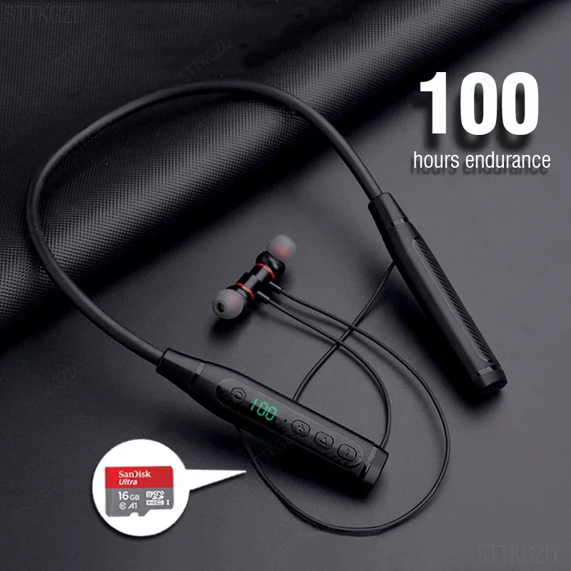 

Wireless Headphones Neckband Bluetooth Earphone With Microphone Long Battery Auriculares High Quality Headset Sport For TF Card