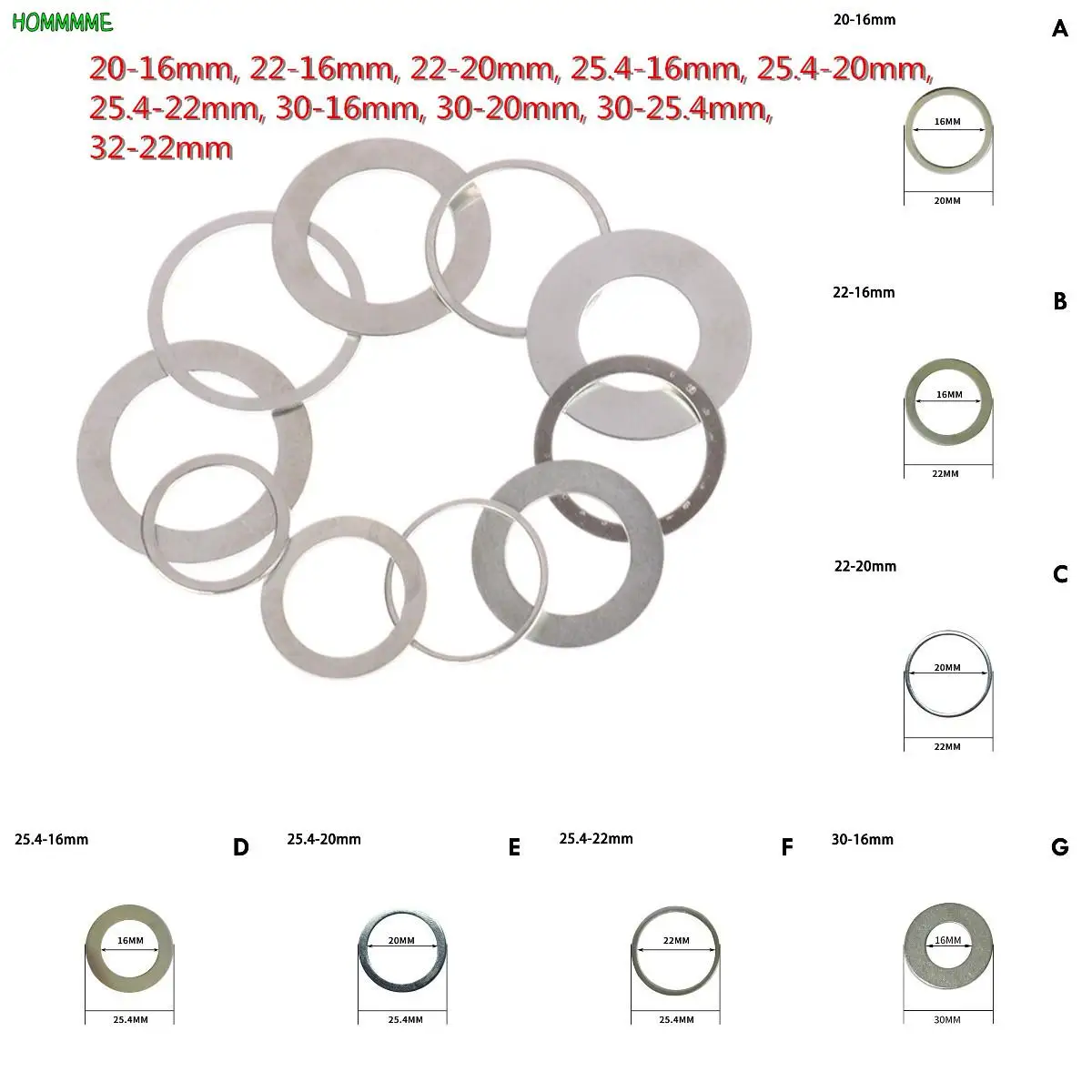 CircularSawRingAdapterWasherCircularSawBladeReducingRings