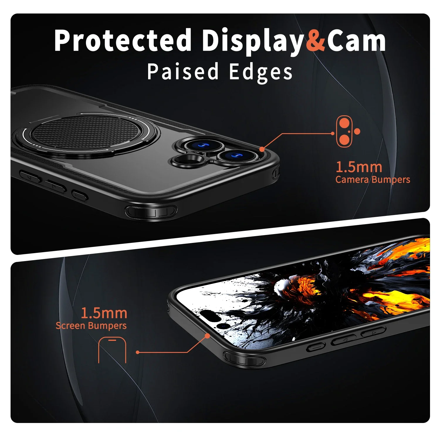 Enhanced Protection Ring Holder Case with Finger Grip