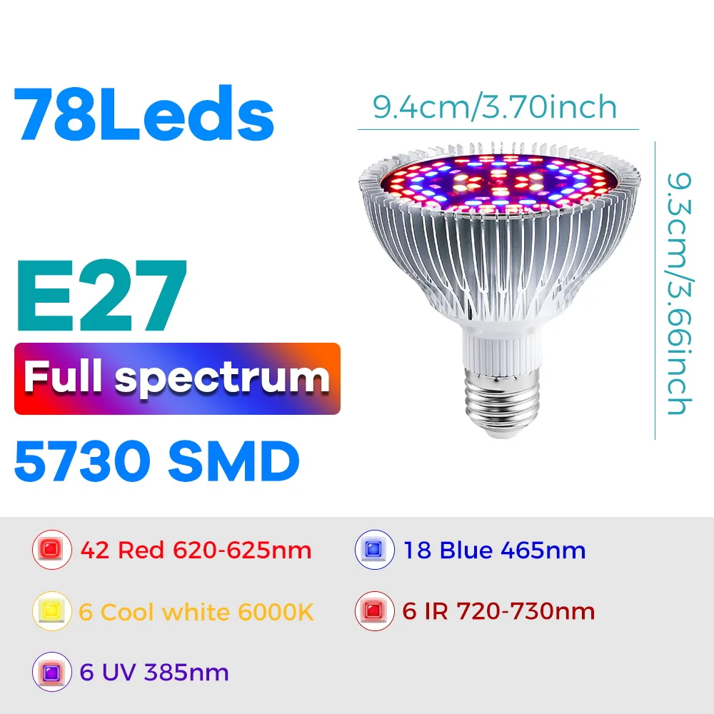 Full Spectrum LED Grow Bulb for Indoor Plants and Hydroponics