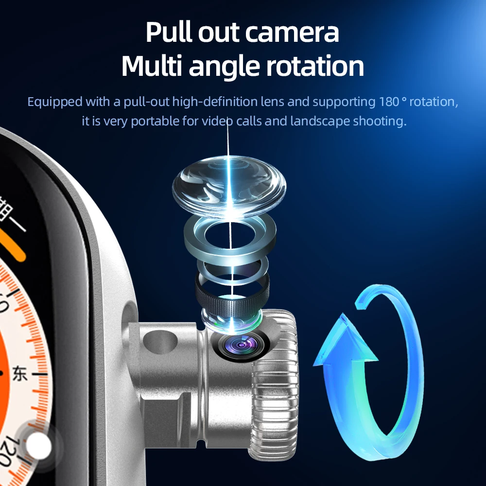 VP29 Pro 5G LTE Smartwatch Touch ID WIFI GPS NFC Smart Watch Men Women With 180° Roatting Camera 4G/5G Sim Card Slot Video Call 4