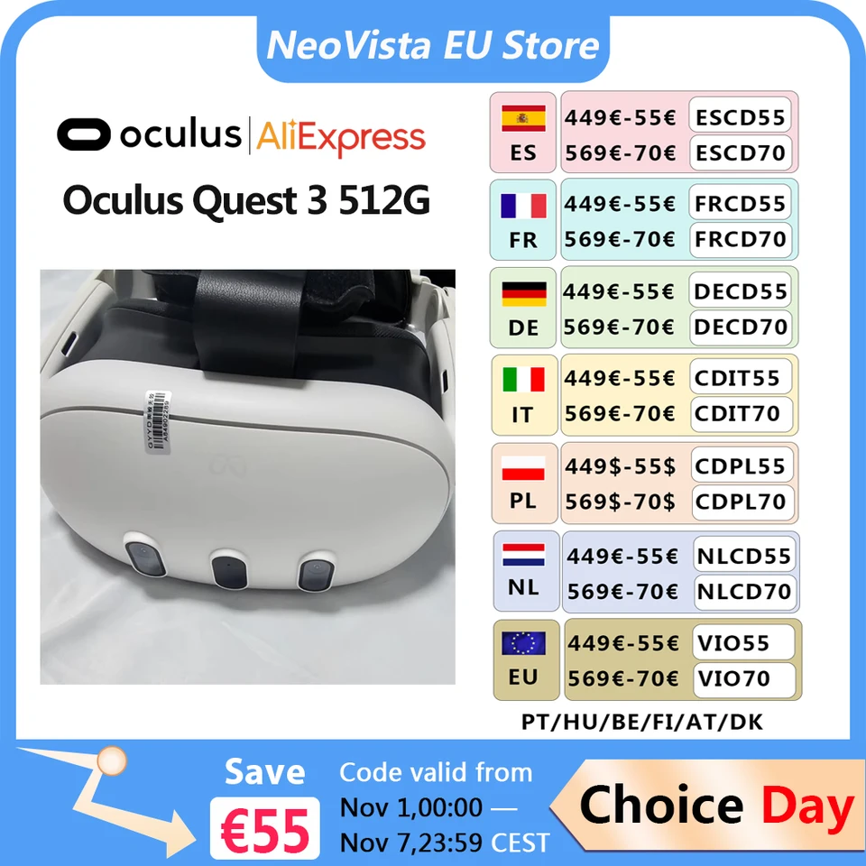 Oculus Quest 3 512G/ 128GVR All-IN-ONE Headset With Integrated