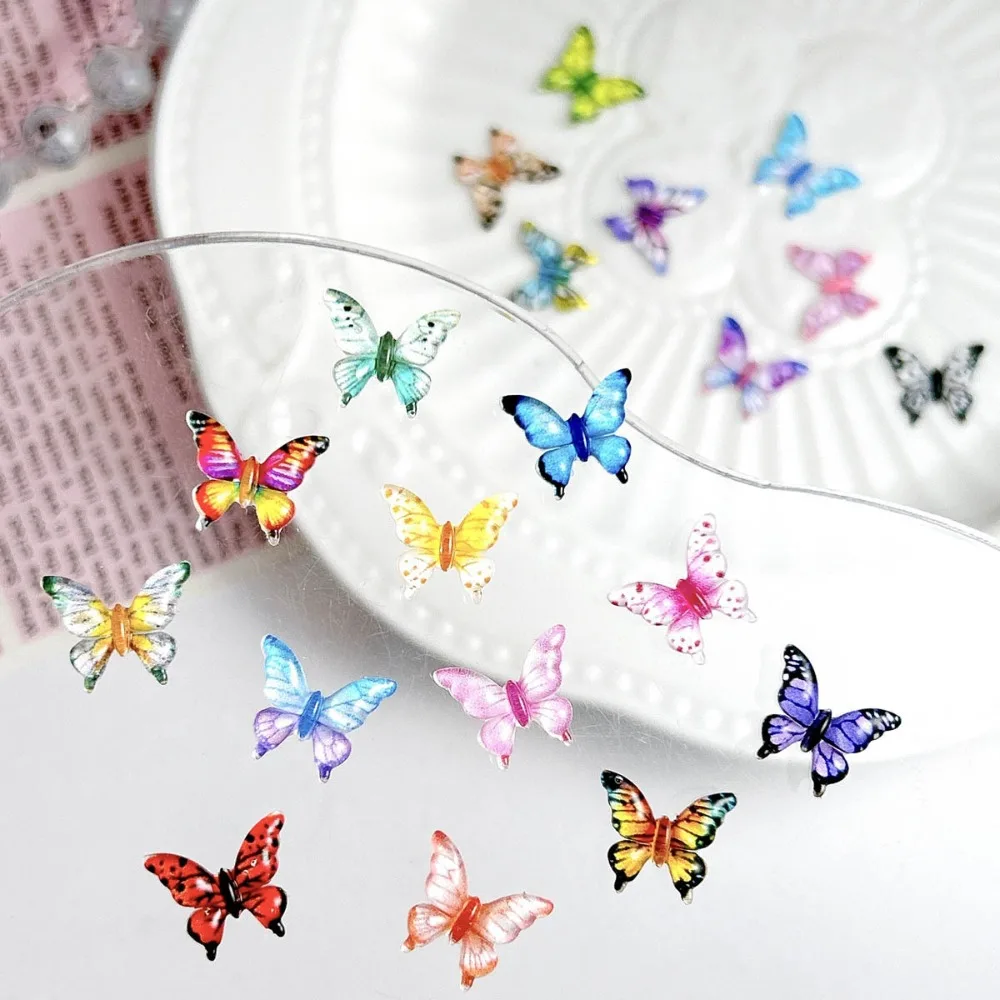 50pcs Tiny Mix Butterflies Miniature - Fairy Garden Ornament Micro Landscape DIY Nail Art Crafts Decoration Home Accessories