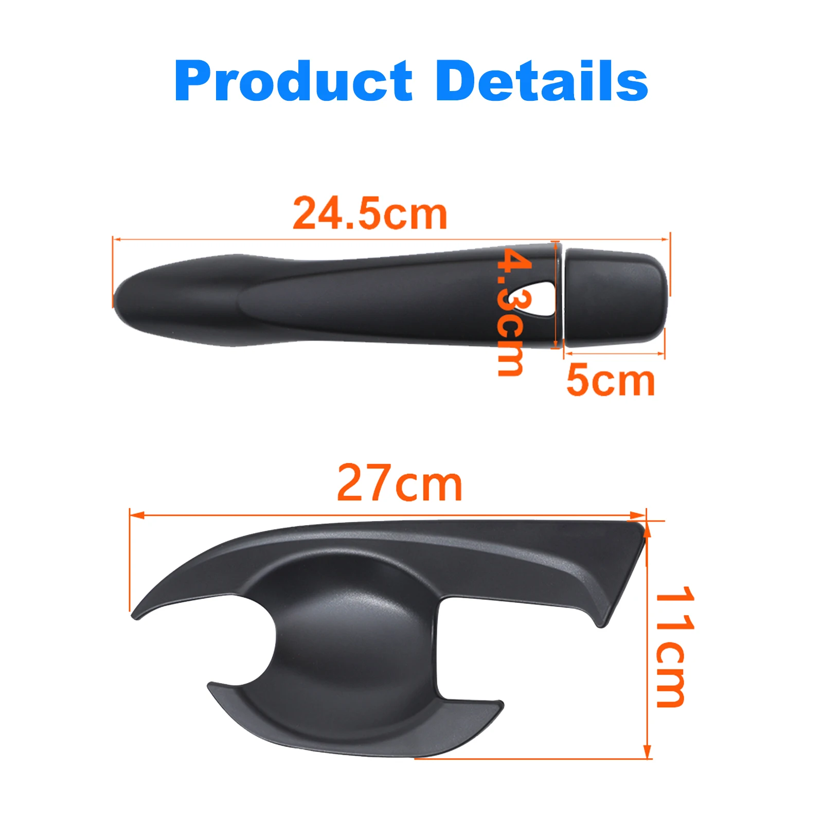 닛산 나바라 NP300 2015-2025 ST SL 4PCS 사이드 도어 핸들 커버 자동차 액세서리 볼 인서트 스크래치 커버 트림 픽업 트렁크