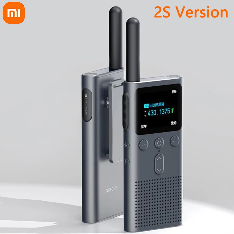 

XIAOMI Walkie Talkie 2S 1.77"Color Screen 4W Power 120-hour Standby Dual Mode 5km Call Distance IP54 Outdoors Security