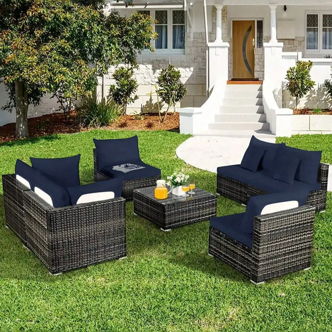 Tropical Print Non-Slip Sofa Cushion Covers - Stylish Outdoor Furniture Protectors