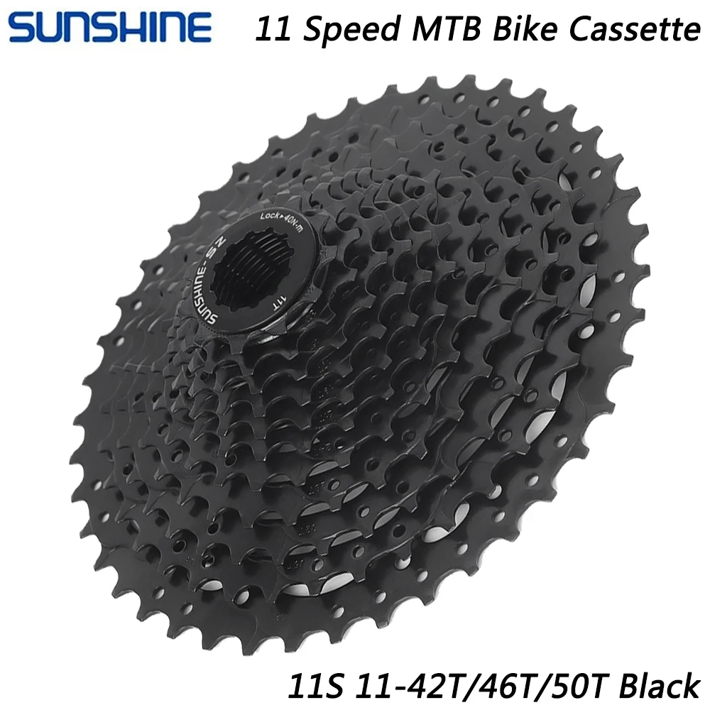 Sunshine 11 Speed Black Cassette Pignone Per Mtb Bike 11-42/46/50T Freewheel Mountain Bike Per Shimano Sram Cycling Parts