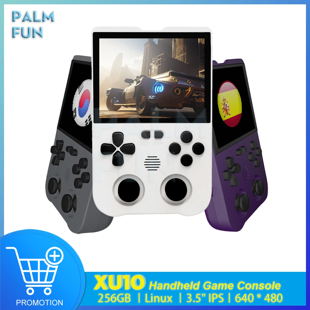 

XU10 Handheld Game Console 3.5 Inch IPS Screen Linux System Retro Game Player 3000mAh Portable Video Game Consoles 64G 128G 256G