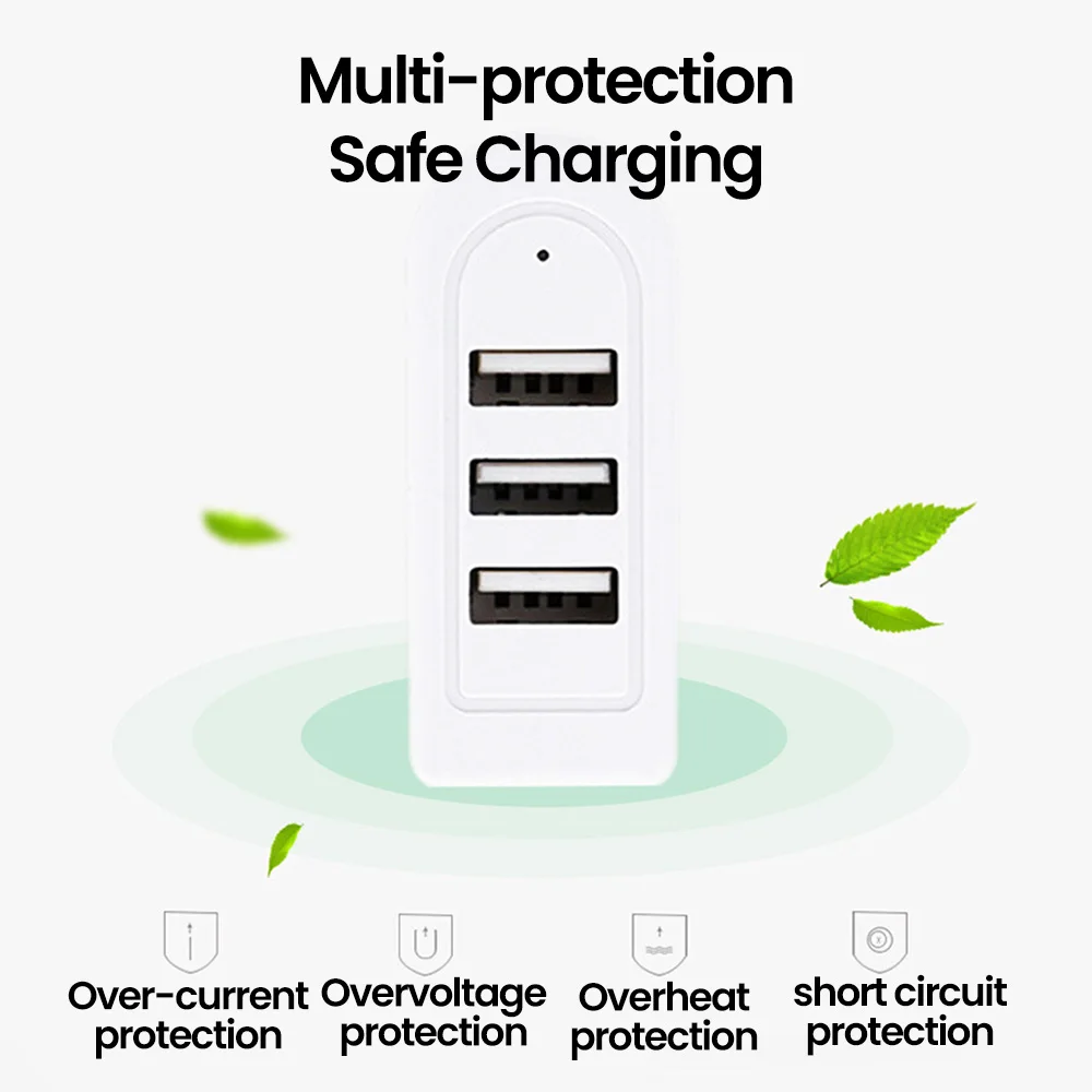 Multi-Port USB Cable Extension Charger Wire 3 in 1 Hub Adapter USB Charger Charging Converter 0.3M/1.2M