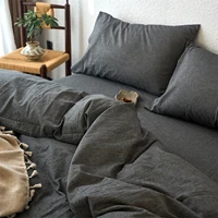 Parure de lit 100 % coton teint en fil, lavée, résistante à la décoloration et aux taches, facile d'entretien, douce, avec taies d'oreiller 4
