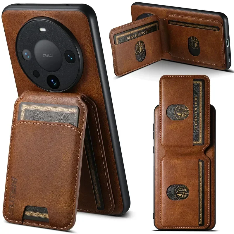 

Роскошный высококачественный кошелек EUCAGR, чехол для телефона Huawei Mate 60 50 40 30 P60 P50 Pro, кожаный магнитный Карманный чехол с держателем для карт