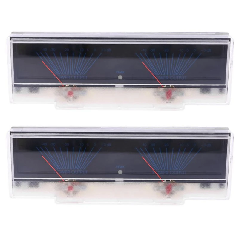 2X Vu Meter Audio Power Amplifier Panel Dual Analog Level Db Meter Con Retroilluminazione
