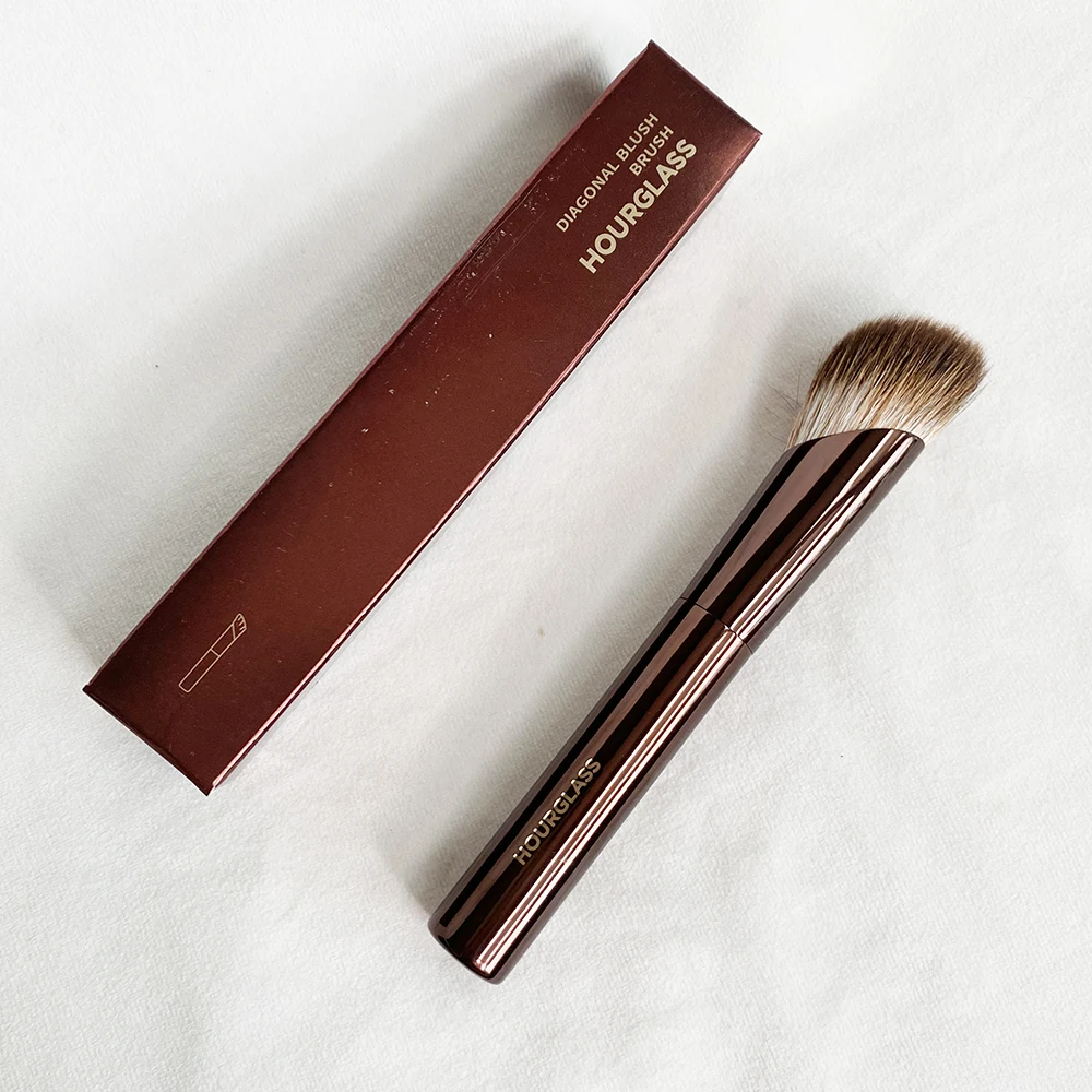 HourglassDiagonalBlushBrushNaturalFoxBrisltesMakeupBrushfor