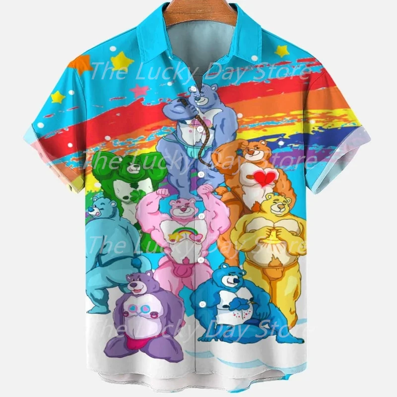 Men Pirate Shirt Men's Summer Designer Color Cartoon Pattern Casual Social Oversized Hawaiian Sleeve Short Shirt Floral Viking Luxury Clothing