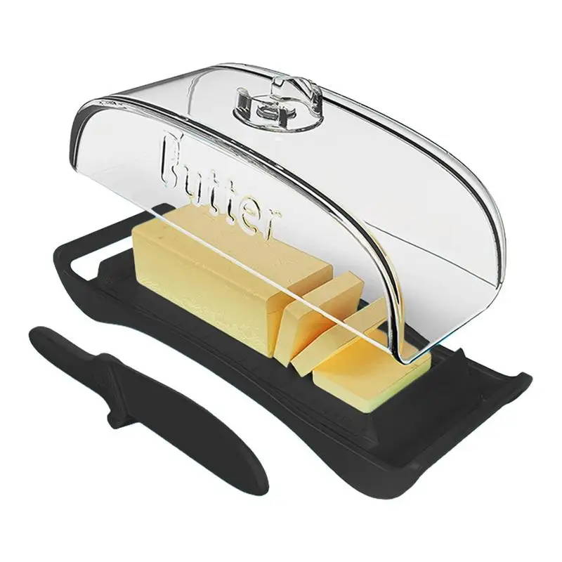 뚜껑 나이프로 밀봉 버터 박스, 2 in 1 커버 버터 홀더, 음식 접시 보관 도구, 치즈 보관 트레이, 플레이트 컨테이너 키트