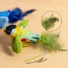 Smart Cat Chirping Bird Toy - Auto Sound Activation, Chew-Resistant Feathers & Catnip Attraction, Dual Play Modes for Interactiv 3