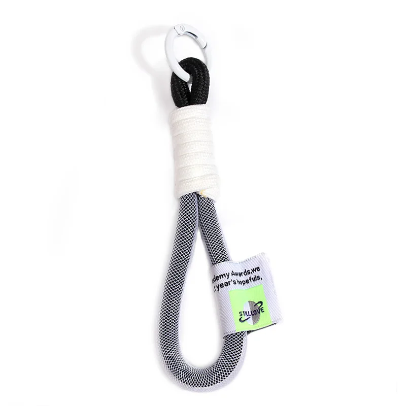 Iridescent Braid Rope Keychain with Carabiner Clip and Key Ring Accessory