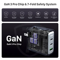 100W GaN USB-C Wall Charger,USB C PD100W PD65W 45W 20W For Laptop MacBook Pro Thinkpad iPhone 14 13 12 Pro Max Samsung Galaxy 5