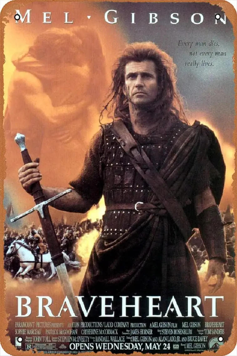 

Металлический жестяной знак Braveheart ретро-постер к фильму 8x12 дюймов
