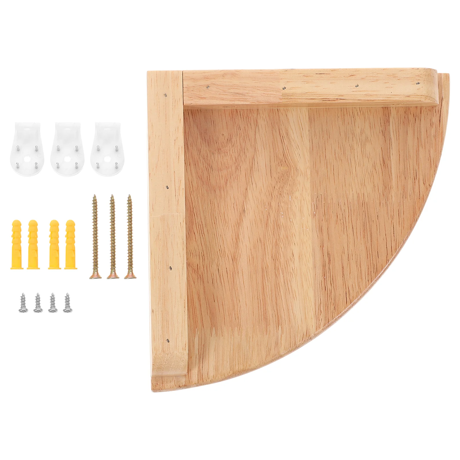 

7/9 Inches White Oak Shelf Fan-Shape Wall Corner Shelf Practical Wall-mounted Corner Storage Rack for Home Bedroom Living Room