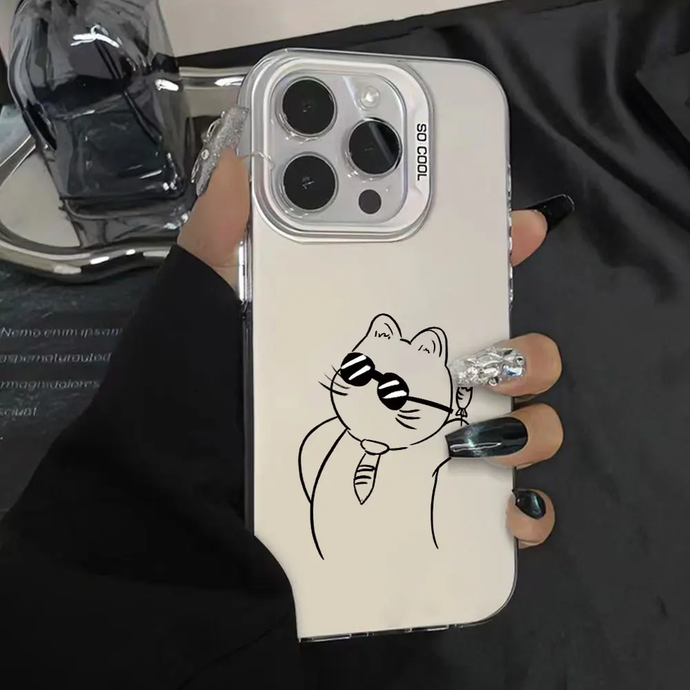 Silvery IMD Fashion Cute Couple Protective Case Cover