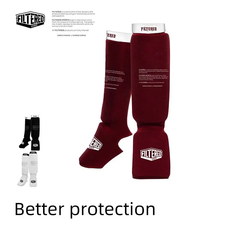 FILTERED SPORTS Protective Leg Guards for Sports Unisex Cotton Kickboxing Shin Guards High Elasticity Training Kickboxing SSG01