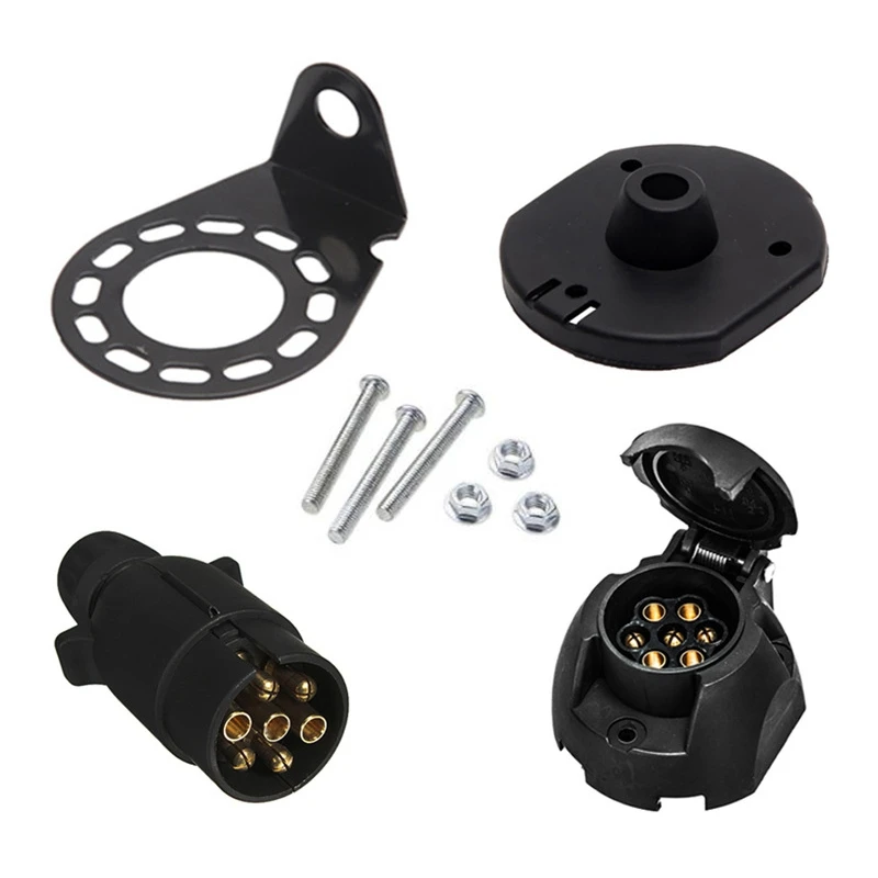 12V 7Pin European Standard Trailer Plug Socket Connector Adapter