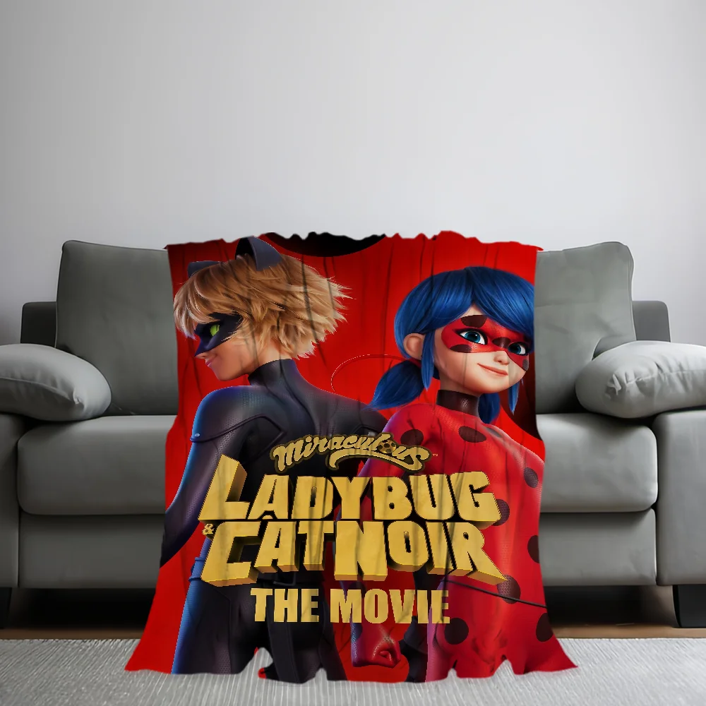 Cartoon M-MiraculousES Cat L-LadybugES Blanket Skin friendly comfort warm plush blanket suitable sofa living room office bedroom 2