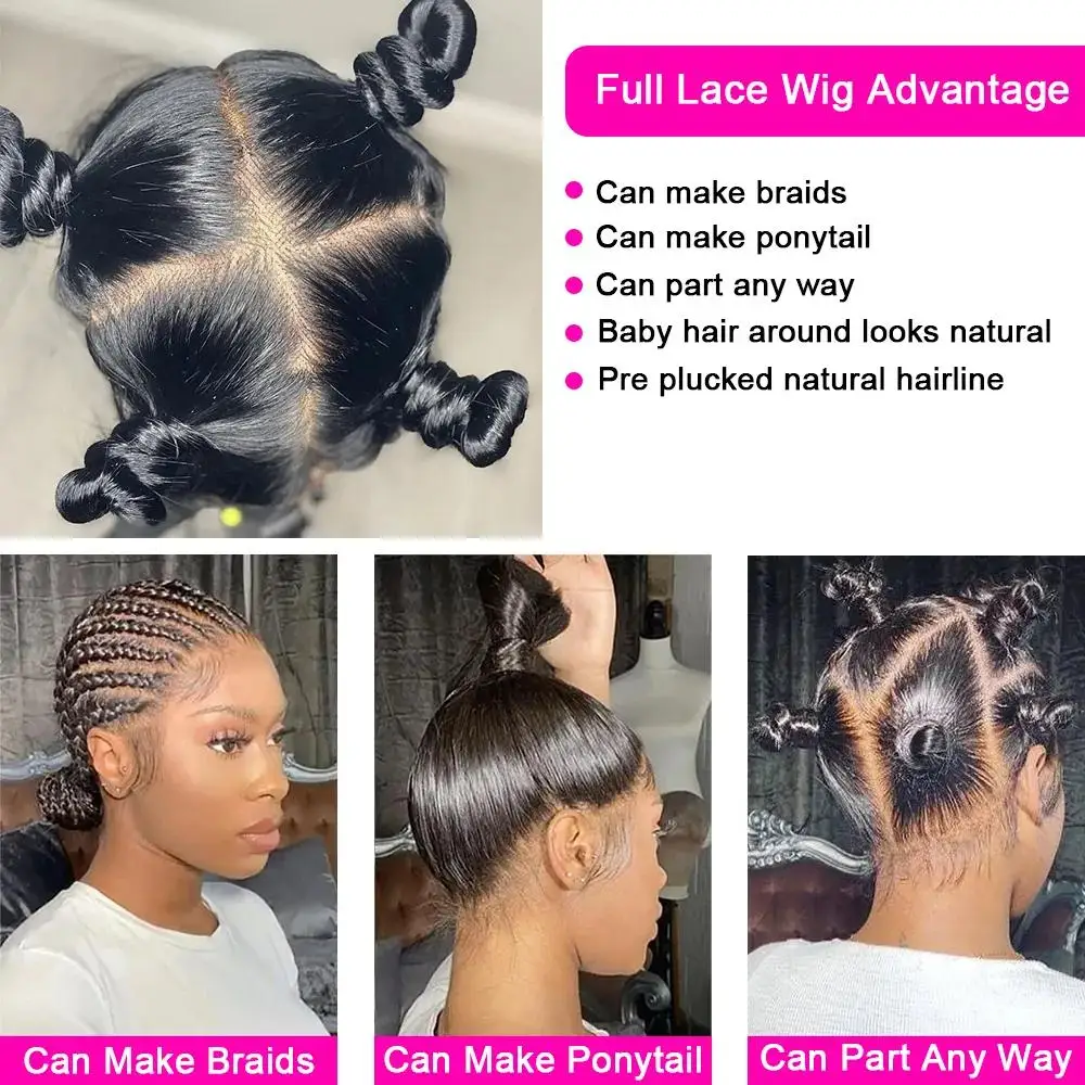 Abijale HD Full Lace Wig Human Hair Body Wave Lace Frontal Human Hair Wigs For Women Ponytail Natural Brazilian Remy