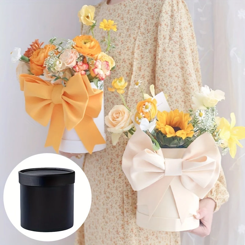 Portable Round Flower Box Gift Packaging Boxes Basket Wedding Party Valentine's Day Gift Rose Flower Storage Decoration 1PC gift boxes