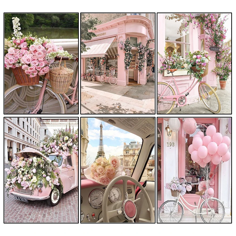 

5d Diamond Painting New Arrivals Flower Bike Diamond Embroidery Cross Stitch Scenery Rhinestones Full Mosaic Home Decor