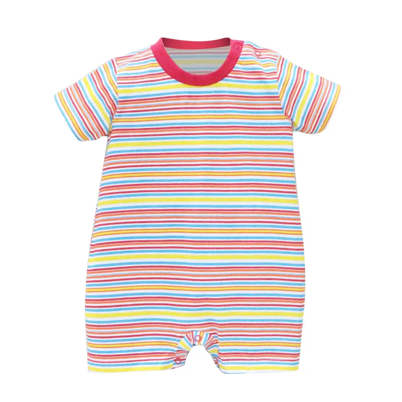 Baby Bodysuits classic Spring And Summer Boys And Girls Baby Romper Cotton One Pieces Striped Bodysuits Short Sleeve Snap Button Newborn Clothes Bamboo fiber children's clothes Baby Rompers