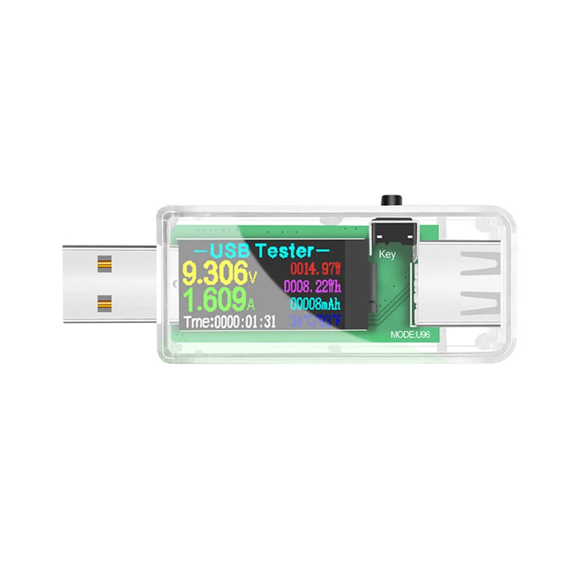 

USB Tester DC Digital Voltmeter Ammeter Voltage Ammeter Detector Mobile Power Charger Indicator Transparent