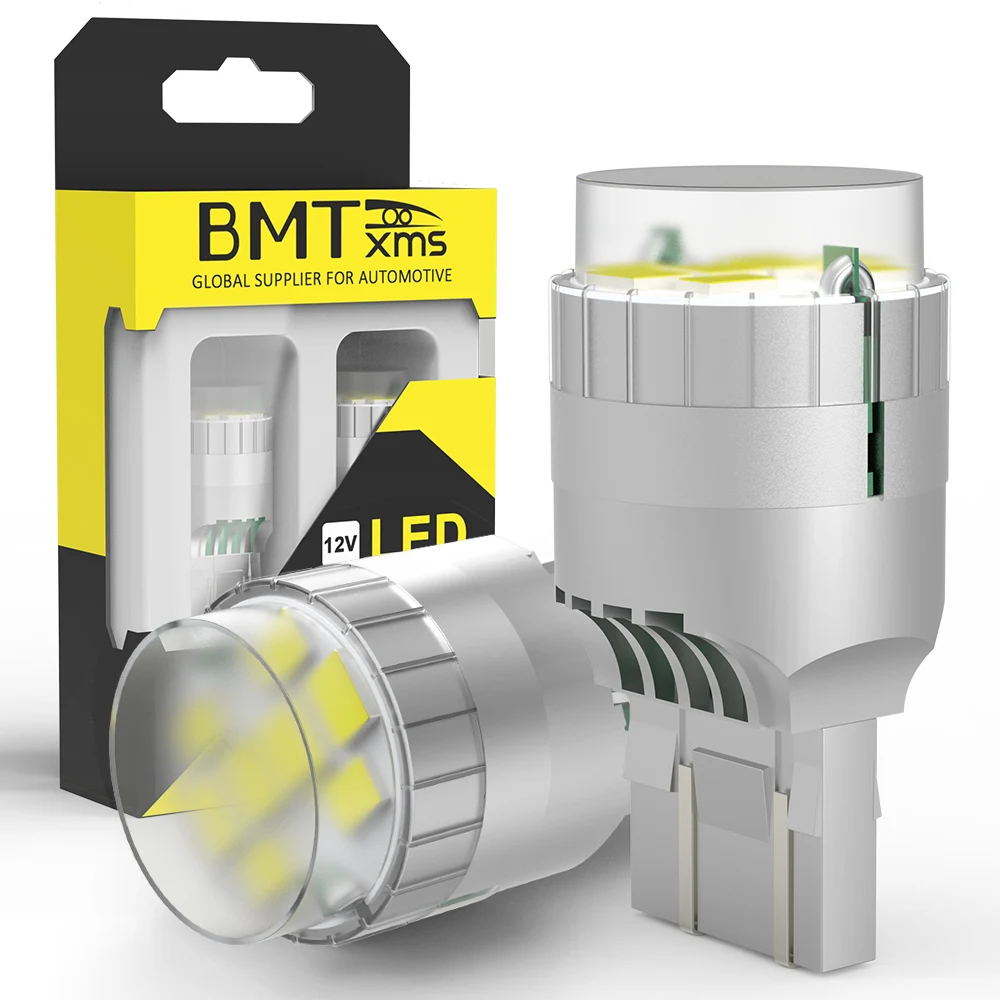 

BMTxms 2x 7443 7444 T20 W21/5W LED Light For Lada Kalina Granta Vesta DRL LED Bulbs Canbus No Error 12V 6000K White Super Bright