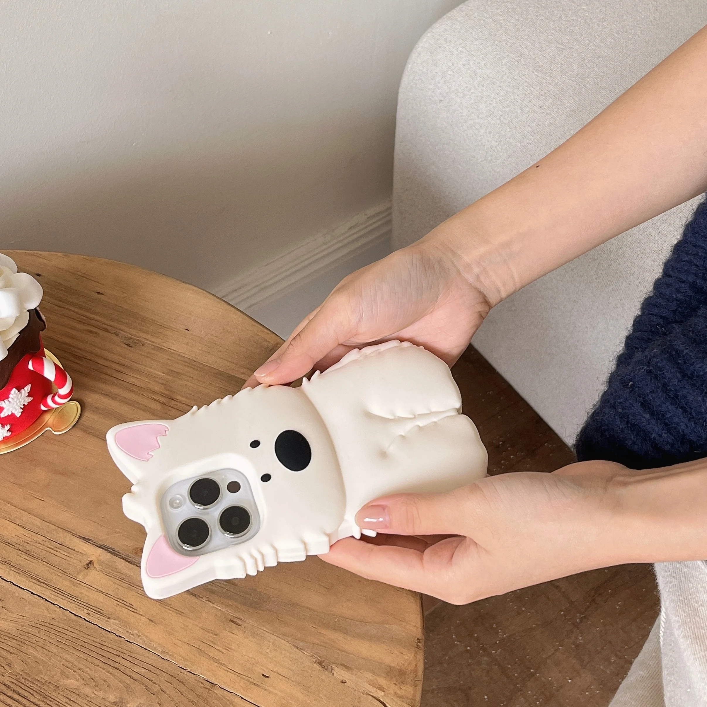 Adorable West Highland White Puppy 3D Cartoon Silicone Phone Case
