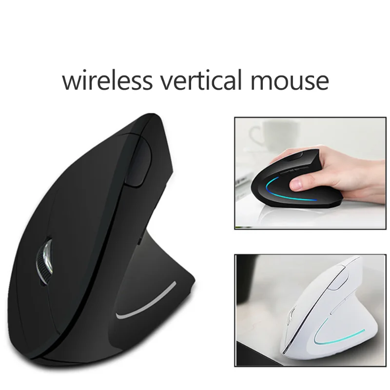 JSY-5 2.4G USB Dual Side Scroll Wheel Mouse For Gamer Computer Laptop Rechargeable Gaming Mouse 1200DPI Ergonomic Vertical Mouse