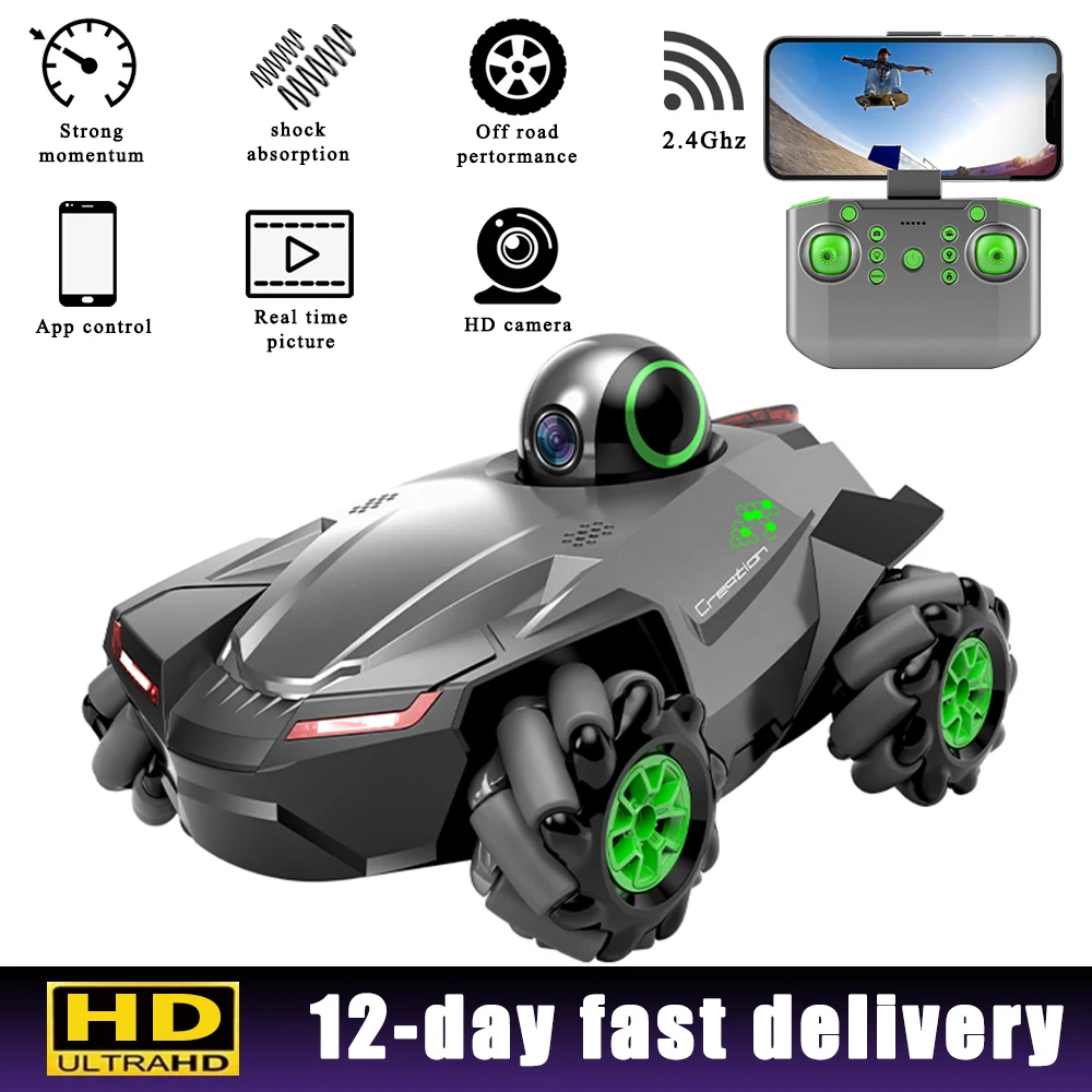 어린이용 오프로드 RC 드리프트 스턴트 카, WIFI FPV 카메라, 2.4G 리모컨 자동차, 360 도 회전, 남아용 장난감 선물