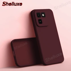Luxurious Square Liquid Silicone Phone Case - Silky Soft Touch for Vivo iQOO 15T (Wine Red)