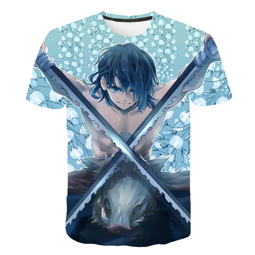 summer Hot Sale Demon Slayer Children's Harajuku Animation T-shirt Kimetsu No YAIBA Cosplay T-shirt Ghost Blade Print 3-14y custom tee shirts